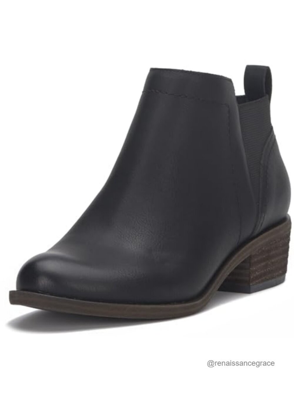 Faux Leather Pull-On Ankle Bootie with Cushioned Footbed
